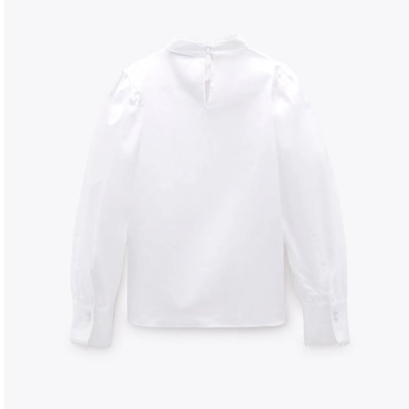 SCALLOPED POPLIN TOP - Picture 6 of 12